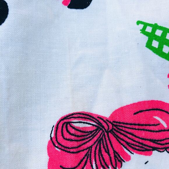 60s 70s Vintage Raggedy Ann Fabric in Pink and Blue, Yellow Tan 50" x 36" - Picture 10 of 14